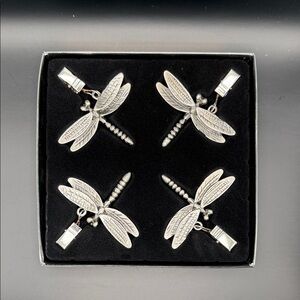 Pewter Dragonfly Tablecloth Weights - Set of 4